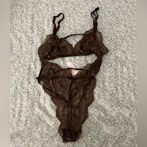 Victorias Secret Brown Lace Lingerie